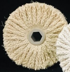 CEPILLO SISAL CUERDA MINI C.P. Ø80 mm X 19/6 mm X 20 mm GROSOR  CON FORMA EJE 19 HEXAGONAL